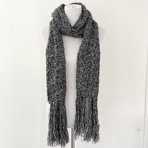 Long Grey Knit Winter Scarf